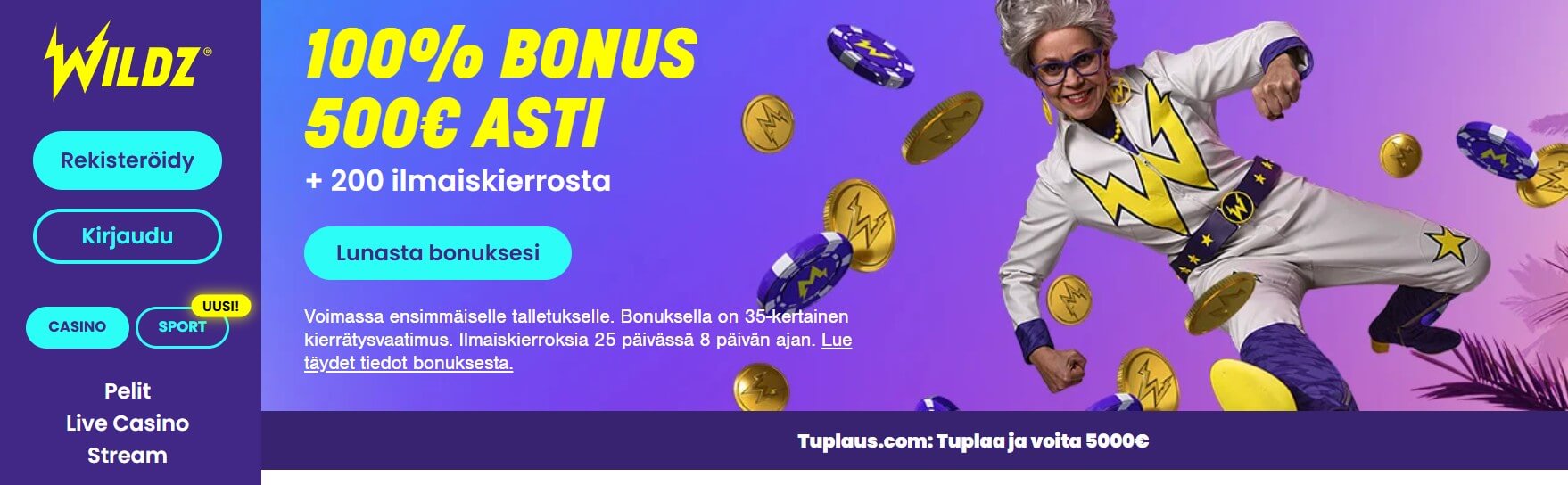 Wildz Casino bonus