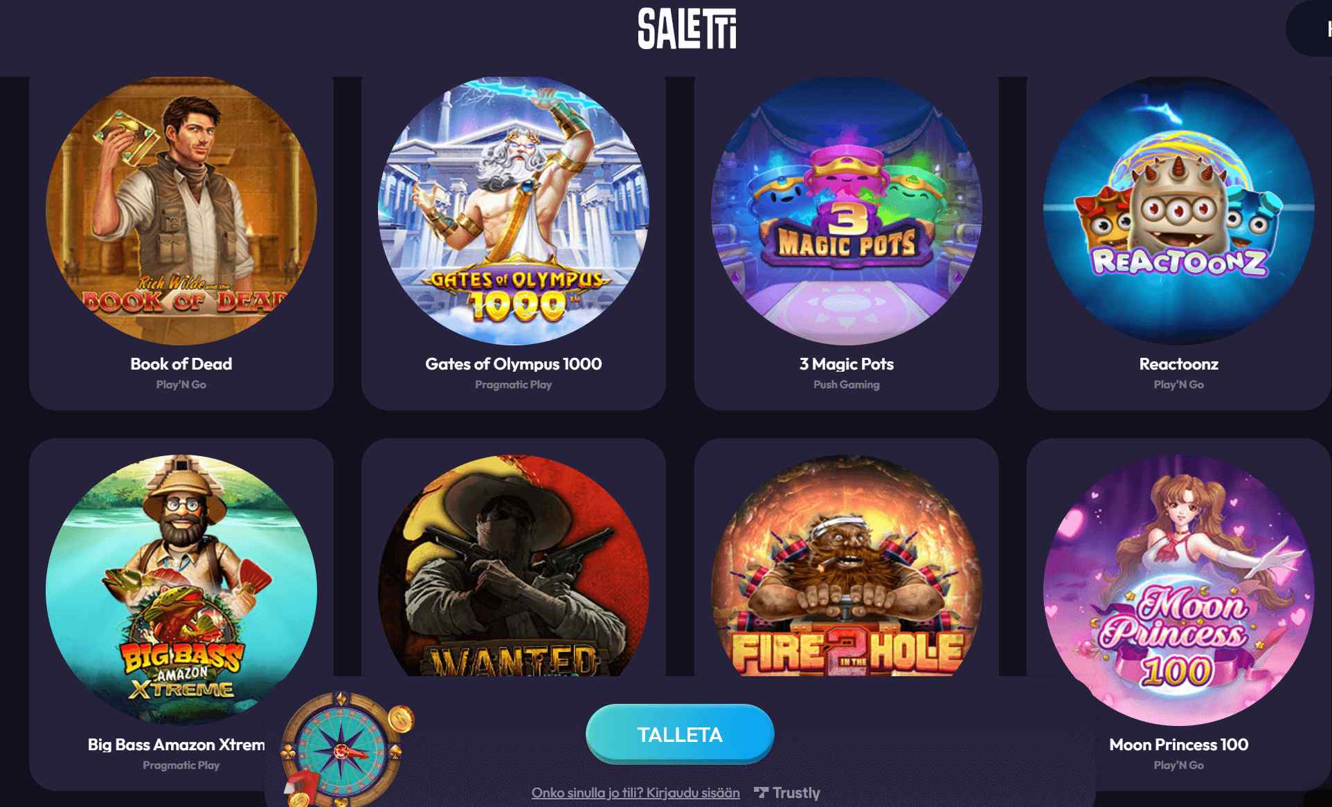 Saletti Kasino pelit